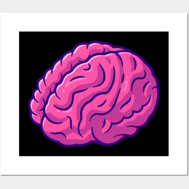 Brain Cartoon Illustration Wall Art by Catalyst Labs